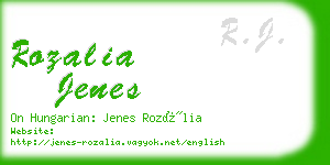 rozalia jenes business card